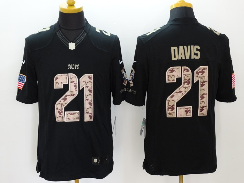 Men's Indianapolis Colts Vontae Davis #21 Black Jersey
